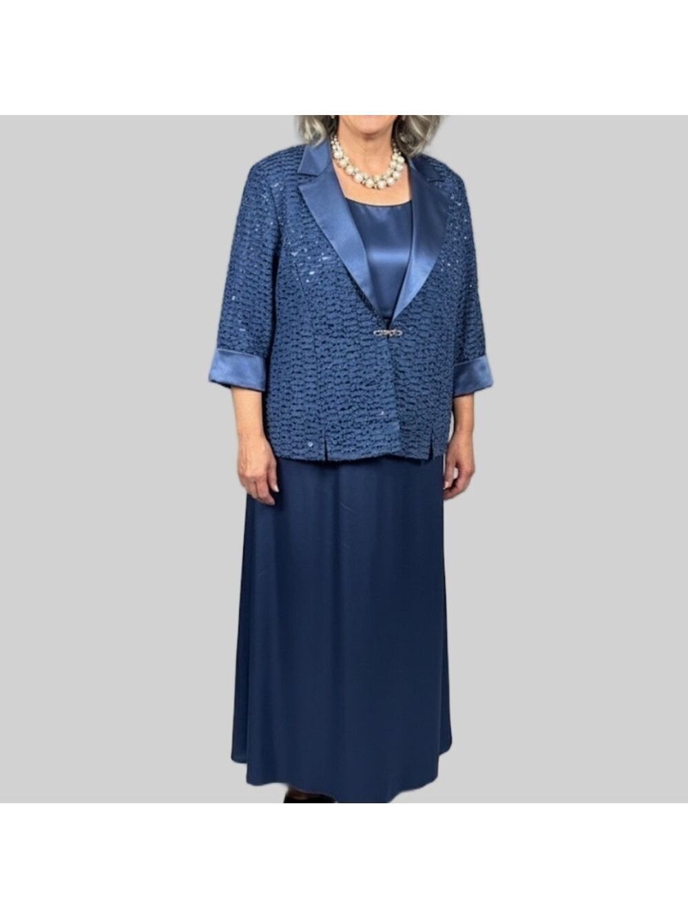 OBLIQUE Blue Mother of the Bride Dress Formal Size 22